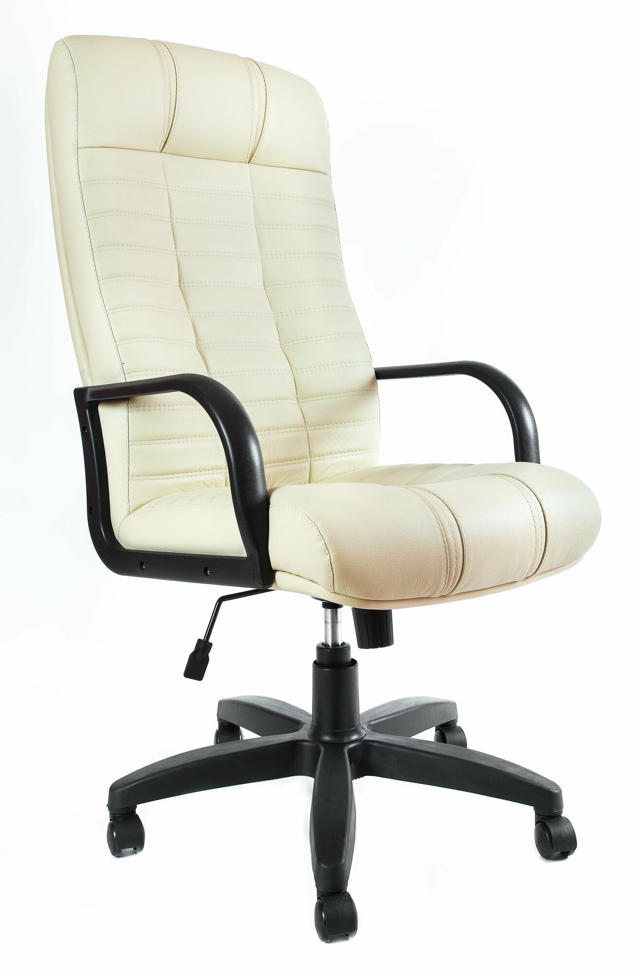 Кресло компьютерное для руководителя Евростиль, офисное кресло Атлант Стандарт, искусственная кожа, бежевый