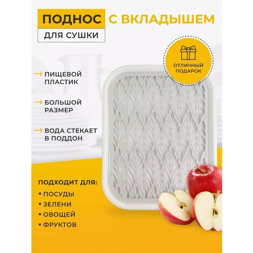 Поднос с вкладышем Колос 4553623 см белый поднос с желтым вкладышем 650₽