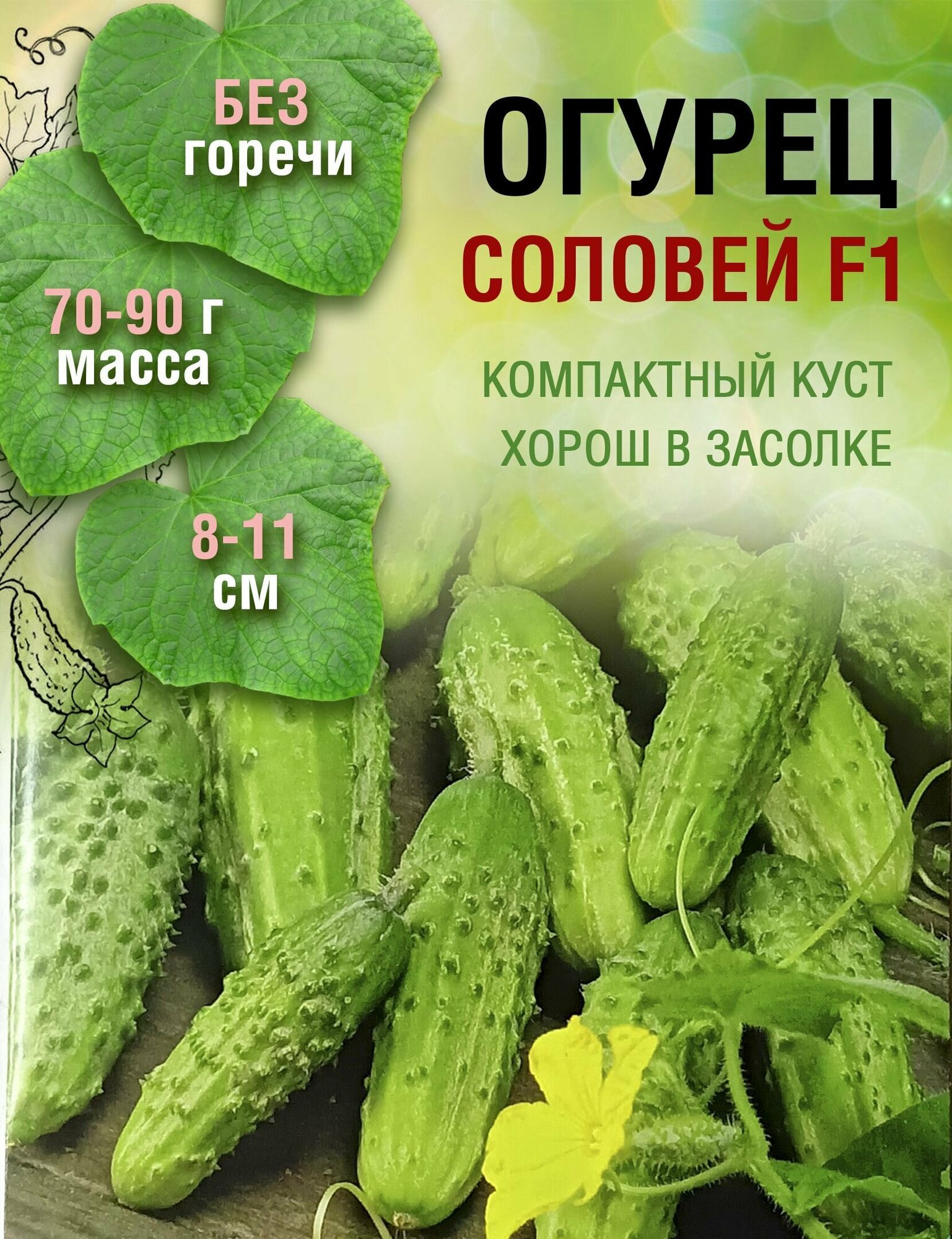 Огурец Соловей F1 (2 пакета по 10 семян)