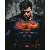 Представляем вам художественный набор для рисования картина по номерам на холсте на подрамнике Супермен Супергерой Superman.  ...