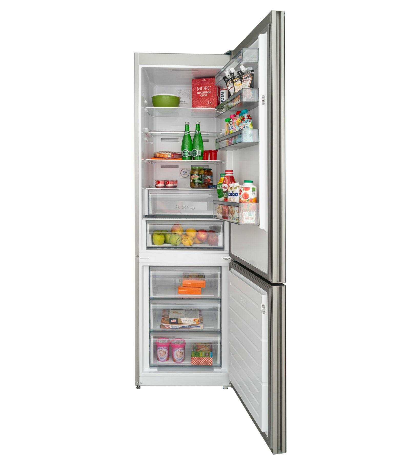 Холодильник Schaub Lorenz SLU S379Y4E, черное стекло, двухкамерный, No Frost, зона свежести, ионизация - фото №14