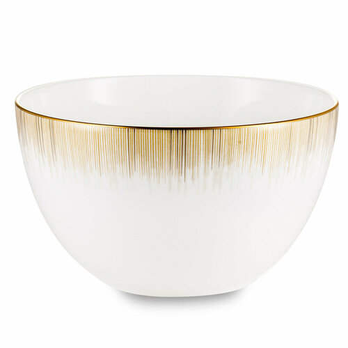 Салатник из костяного фарфора Сверкающее Золото, 17.4 см, 1.5 л, белый/золотистый, серия Glowing, Narumi, NAR-51989-3552