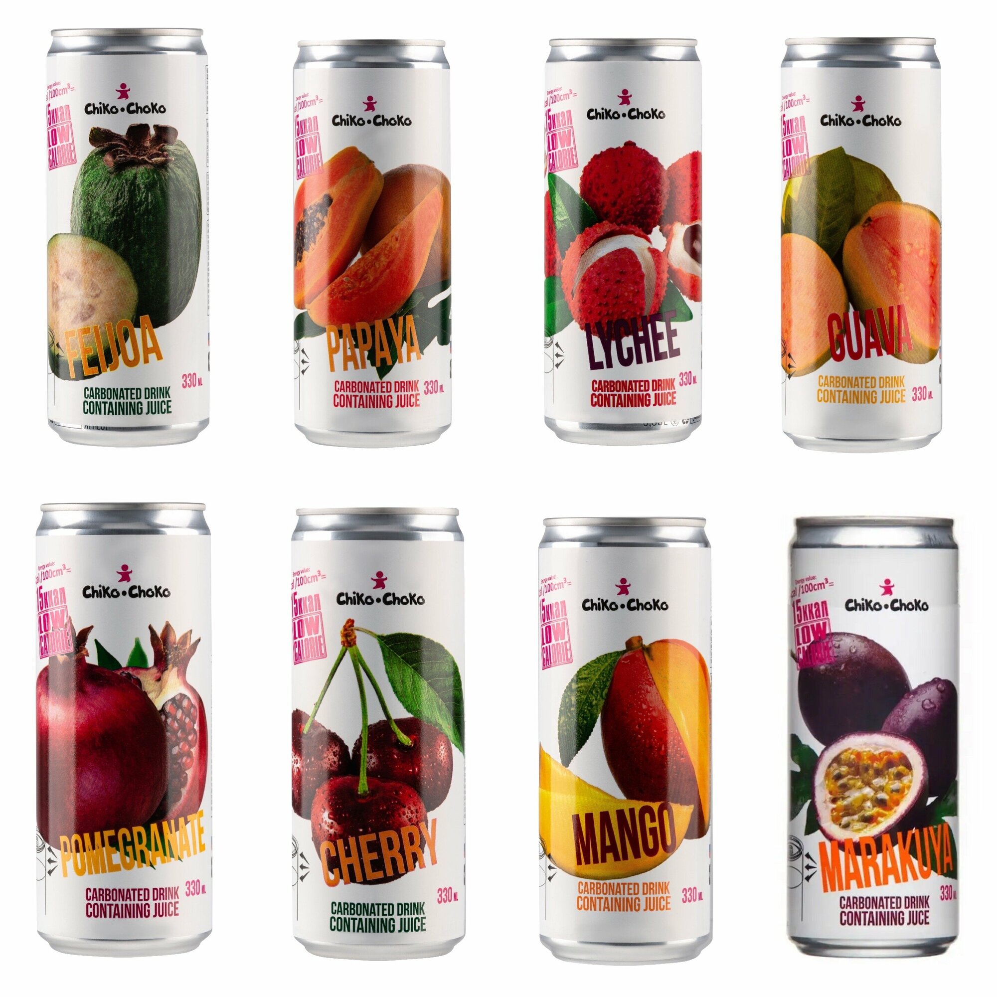 Слабогазированный низкокалорийный лимонад Chiko-Choko микс вкусов