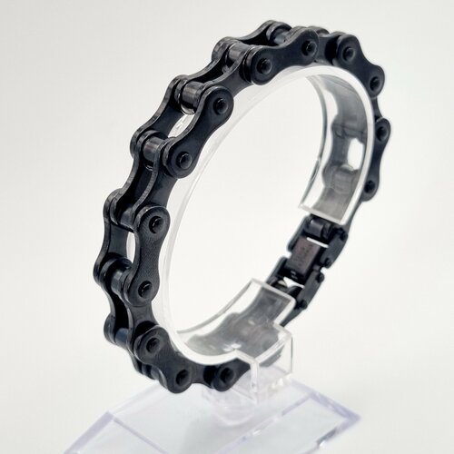 фото Браслет-цепочка браслет мотоцепь серебристо-золотой, 1 шт., размер 21 см, размер one size, серый, черный reniva