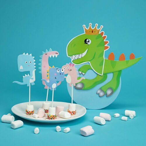 Шпажки декоративные Динозаврики бумага 5 штук 453₽