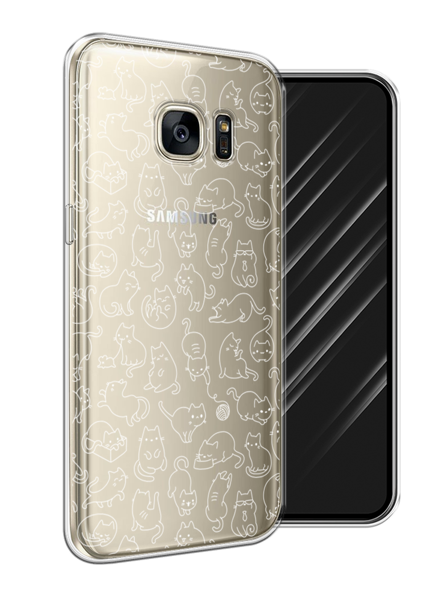 Силиконовый чехол на Samsung Galaxy S7 / Самсунг Галакси S7 "Шкодливые котики", прозрачный