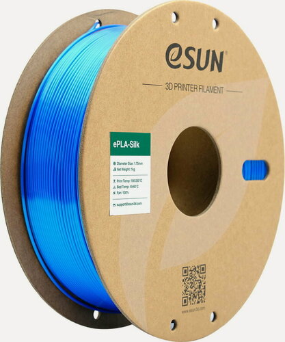 Изображение товара Филамент eSilk-PLA eSUN для 3D принтера 1.75мм, синий 1 кг.