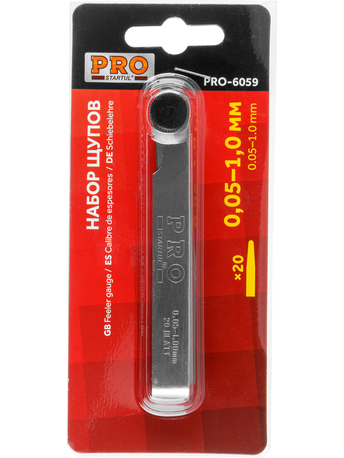 Набор щупов для измерения 0,05-1 мм 20 предметов PRO STARTUL (PRO-6059) — фото 1