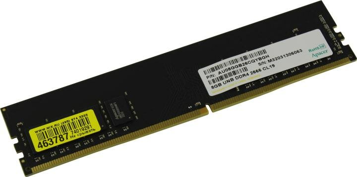 Память DIMM DDR4 PC4-21300 Apacer AU08GGB26CQYBGH/EL.08G2V. GNH, 8Гб, 1.2 В