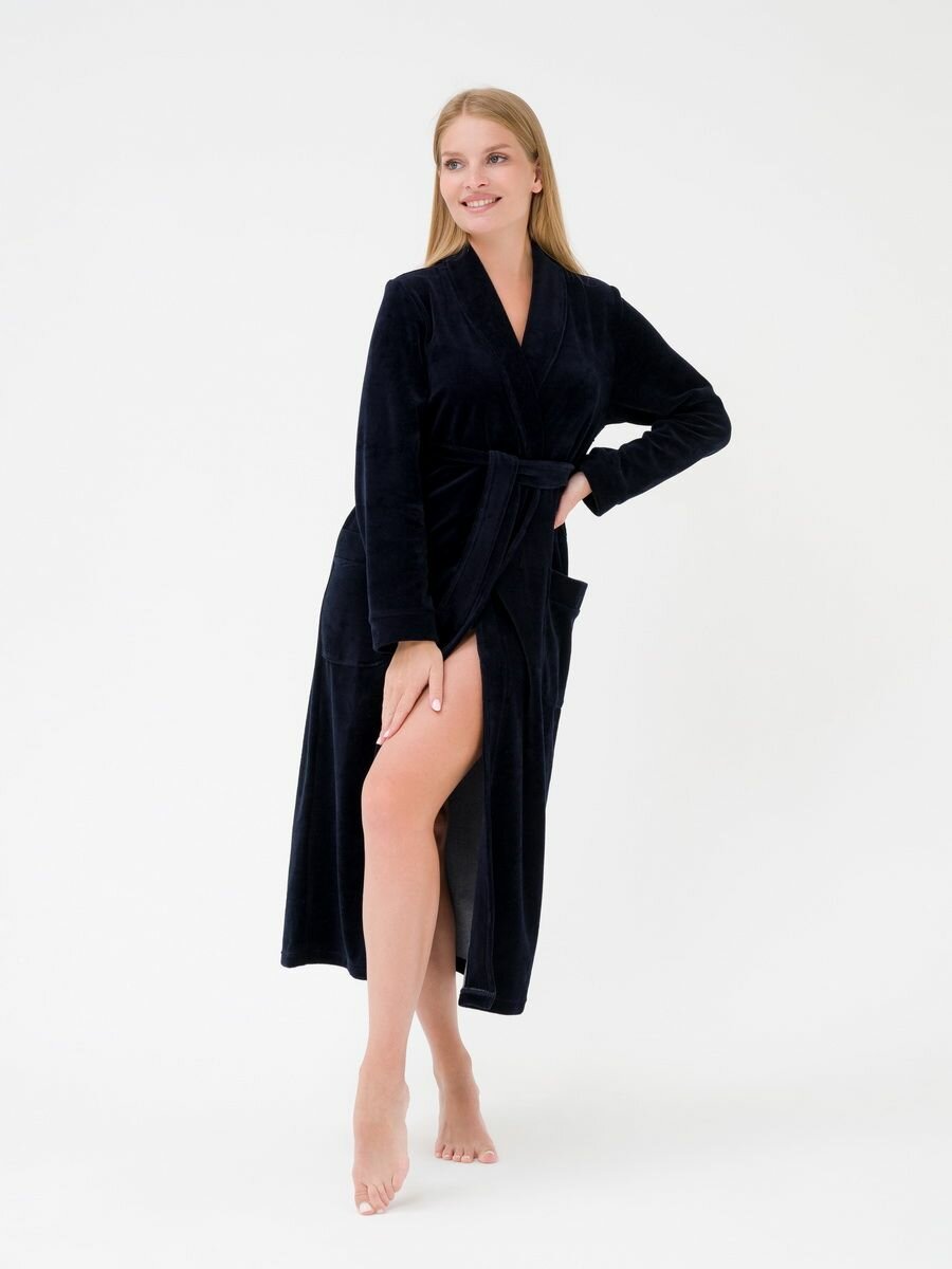 фото Женский велюровый халат с шалькой Росхалат