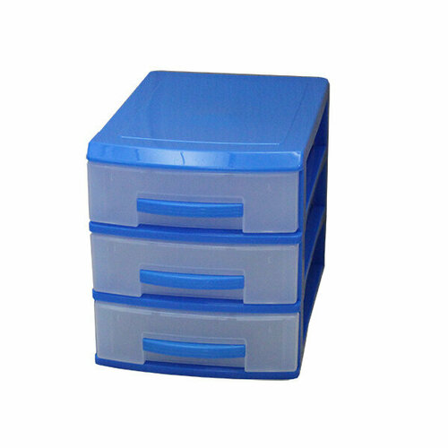 Мини-комод 3 ярус темно-голубойпрозрачный В20Ш18Г25 799₽