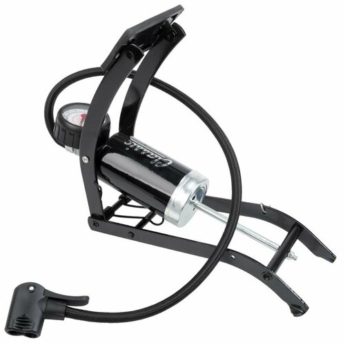 фото Beto насос 5-470344 ножной сталь складн. с манометром. до 7бар/100psi универсальн. 2 головки (для av, dv, fv) на шланге (60см) черный classic