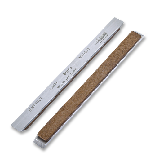 Брусок эльборовый PDT Expert на алюминиевом бланке 150х12х3 мм, зернистость 80/63 мкм, медно-оловянная связка EXBMB, BSB015-CBN-80/63-EXBMB-100