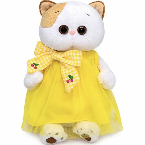Кошка Ли-Ли LK-099 в жёлтом платье с бантом 27 см