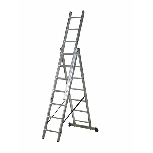 Лестница стремянка HiluxPRO, высота 6 метров 3*9 ступеней, Завод Лестниц
