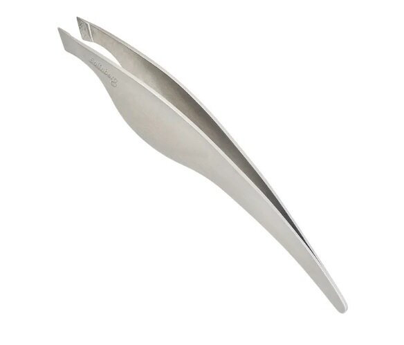 Sol Пинцет для бровей полированный, наклонное окончание, 2 штуки