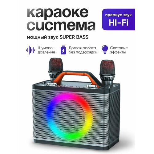 Беспроводная караоке система Колонка 2 динамических микрофона Bluetooth 910000₽