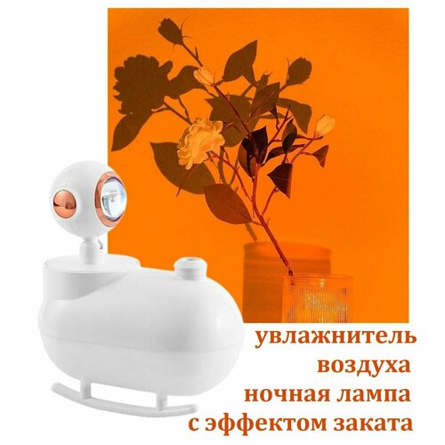 Мини увлажнитель воздуха настольный для дома Ночник лампа со световым эффектом заката белая 159900₽