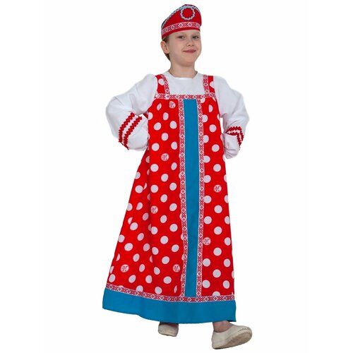 фото Карнавальный костюм "алёнушка в красном", детский, р-р м (рост 128-134) карнавалофф