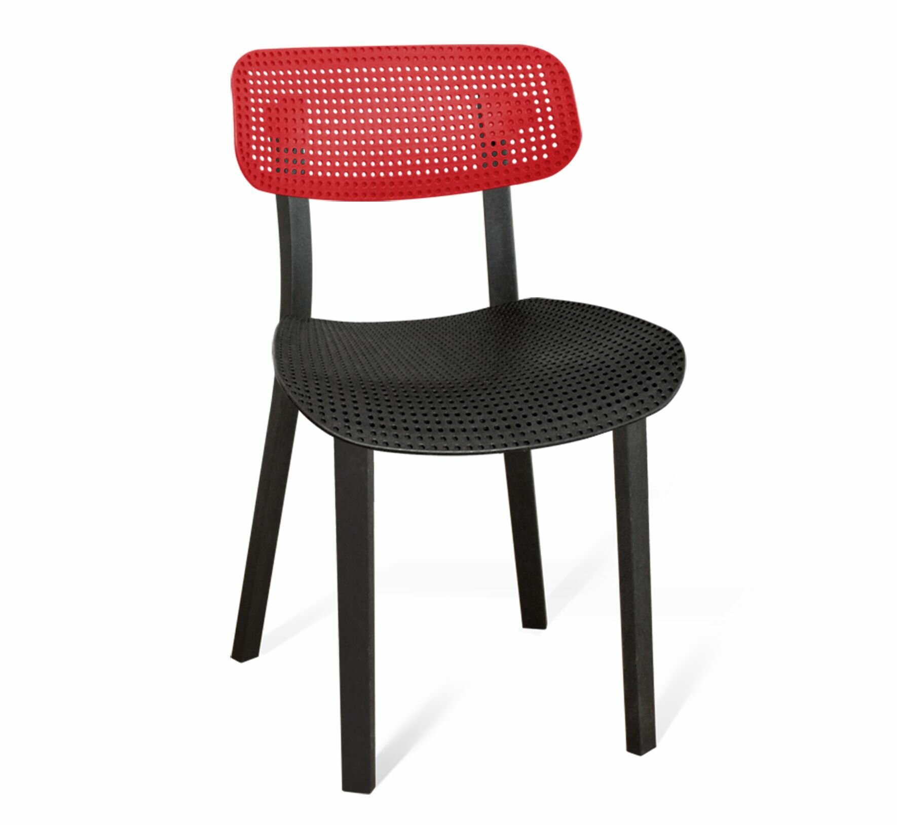 Кресло садовое Cтул пластиковый садовый для кафе для дачи и сада 465x51x79 см пластик черный/красный