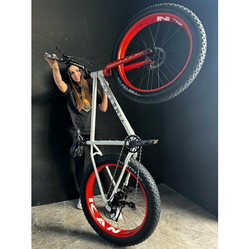 фото Велосипед фэтбайк fatbike time try tt222/8s 26" алюминиевая рама 19.5" гидравлический тормоз, белый