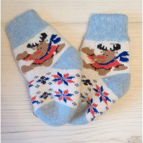 фото Носки размер 23/25, коричневый, голубой для детей