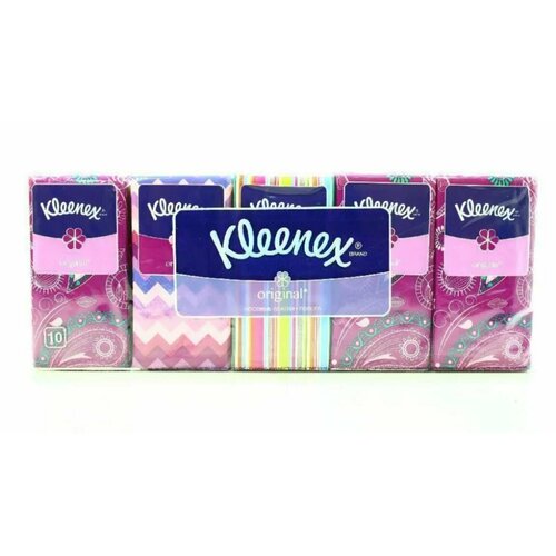 KLEENEX Платочки бумажные классические, 10х10 шт