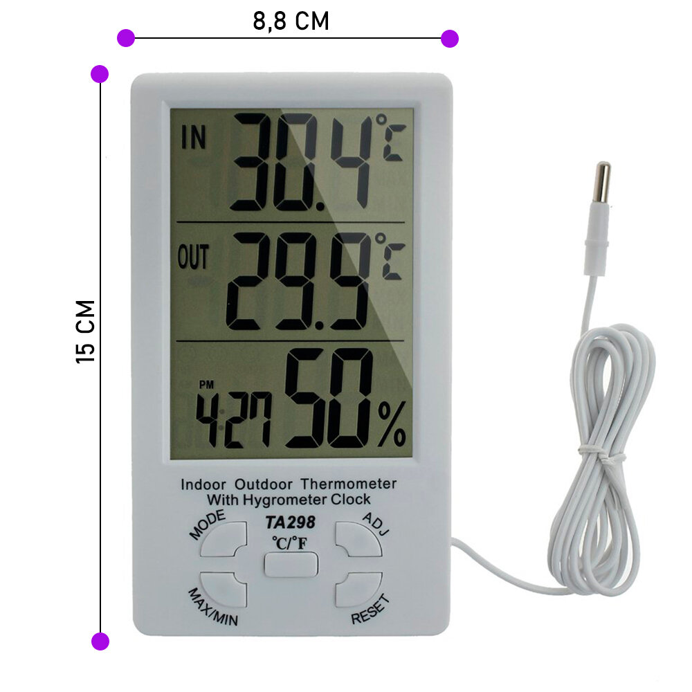 Термометр гигрометр часы OEM TA-298