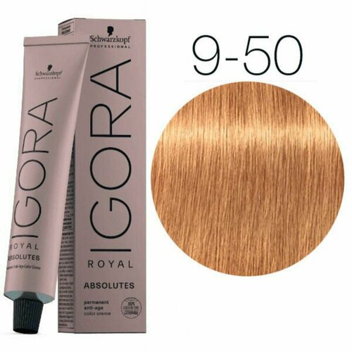 Schwarzkopf IGORA ROYAL Absolute 9-50 Блондин золотистый натуральный Стойкая крем-краска для седых волос 60 мл