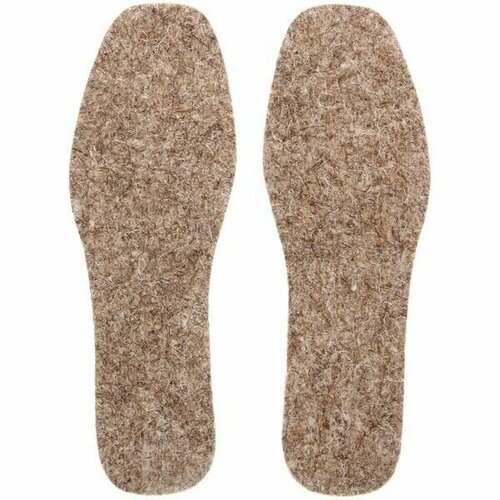 Стельки войлок из натуральной шерсти толщиной 7мм темный и фольга (р.38-48) р. 38, 3 шт.