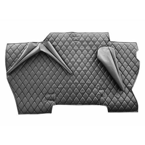 Коврик КПП УАЗ 452 Буханка 3 рычага декоративный черный ромб синяя нить 1900₽