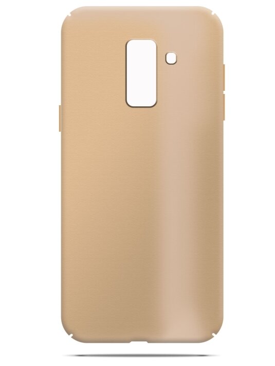 Накладка PC для Samsung Galaxy A6+ с Soft Touch покрытием золотая