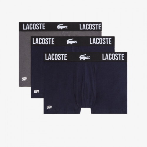 Трусы LACOSTE, комплект из 3 шт., размер M, синий/серый/синий