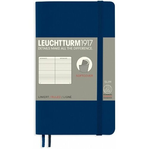 Leuchtturm 349303 Блокнот leuchtturm classic a6 80 гм2 123 стр в линейку мягкая обложка синий неви 2339₽