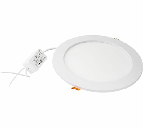 Встраиваемый круглый даунлайт с драйвером Ecola LED downlight 15W 220V 4200K 195x20 DRRV15ELC