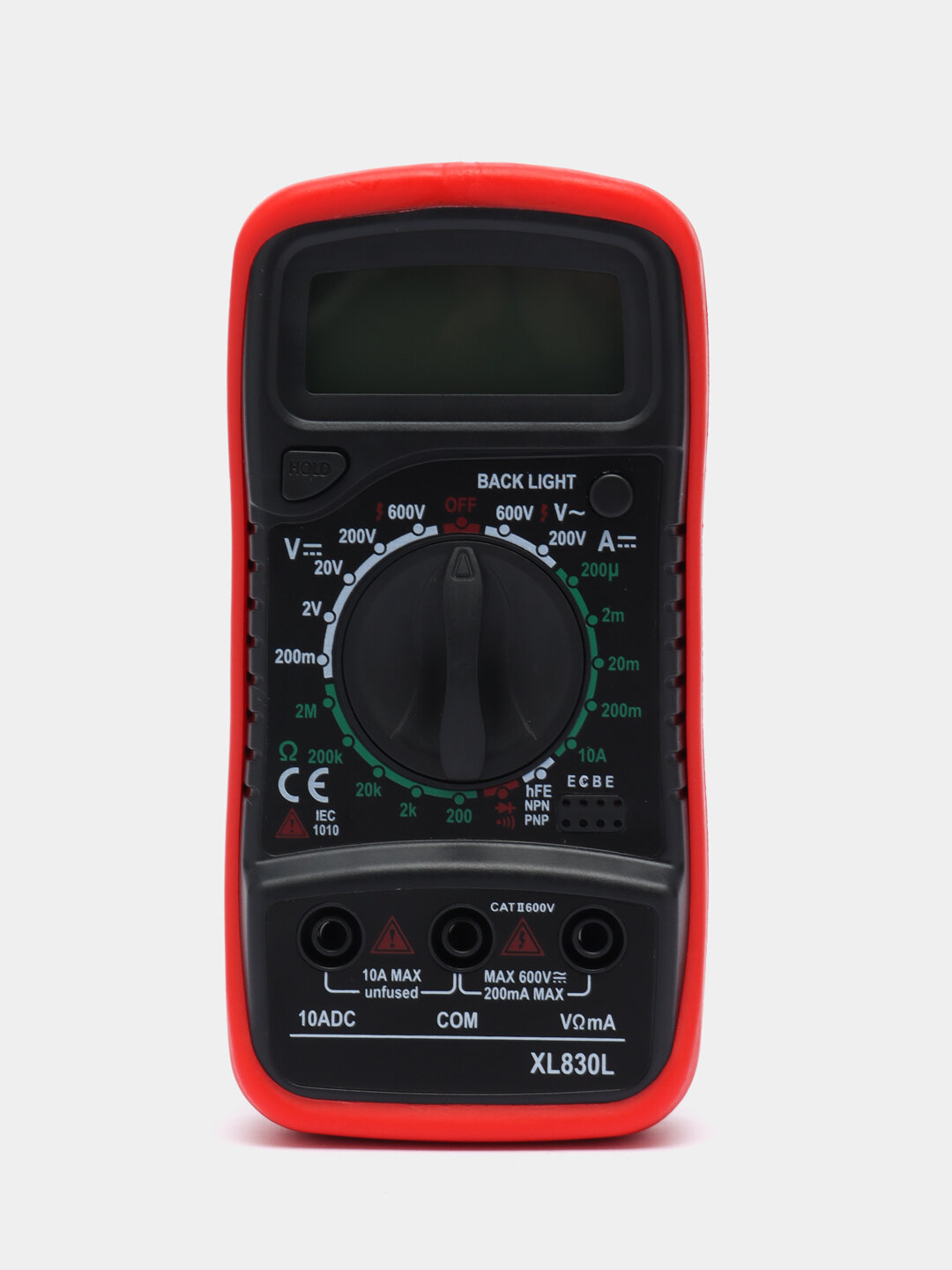 Цифровой мультиметр (тестер) XL830L с функцией прозвонки и подсветкой экрана Цвет Красный