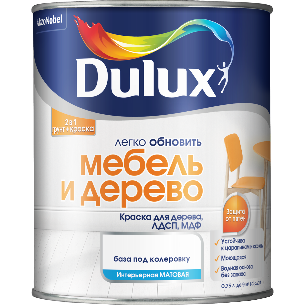 Краска для дерева, ЛДСП, МДФ Dulux BW 0,75 л