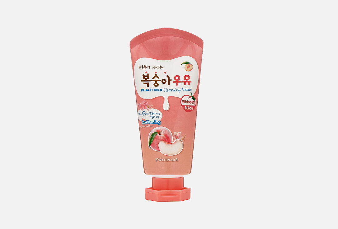 Очищающая пенка для лица Welcos, Kwailnara peach milk cleansing foam 120мл