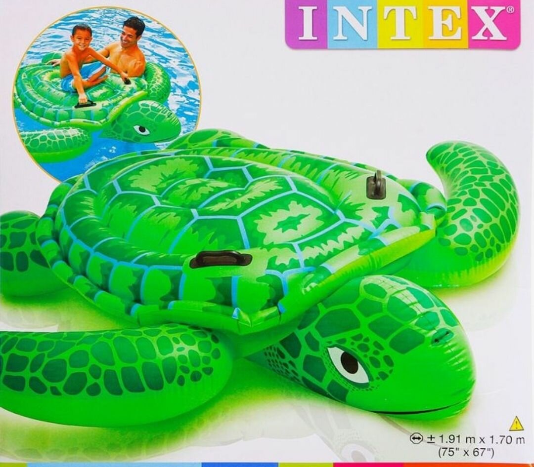 Игрушка для катания по воде Intex Морская Черепаха, 191x170 см - фото №12