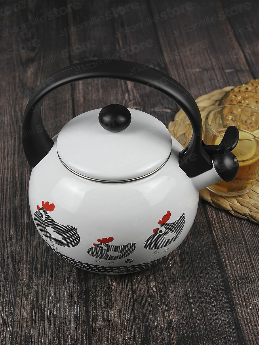 фото Эмалированный чайник со свистком 2.2 л