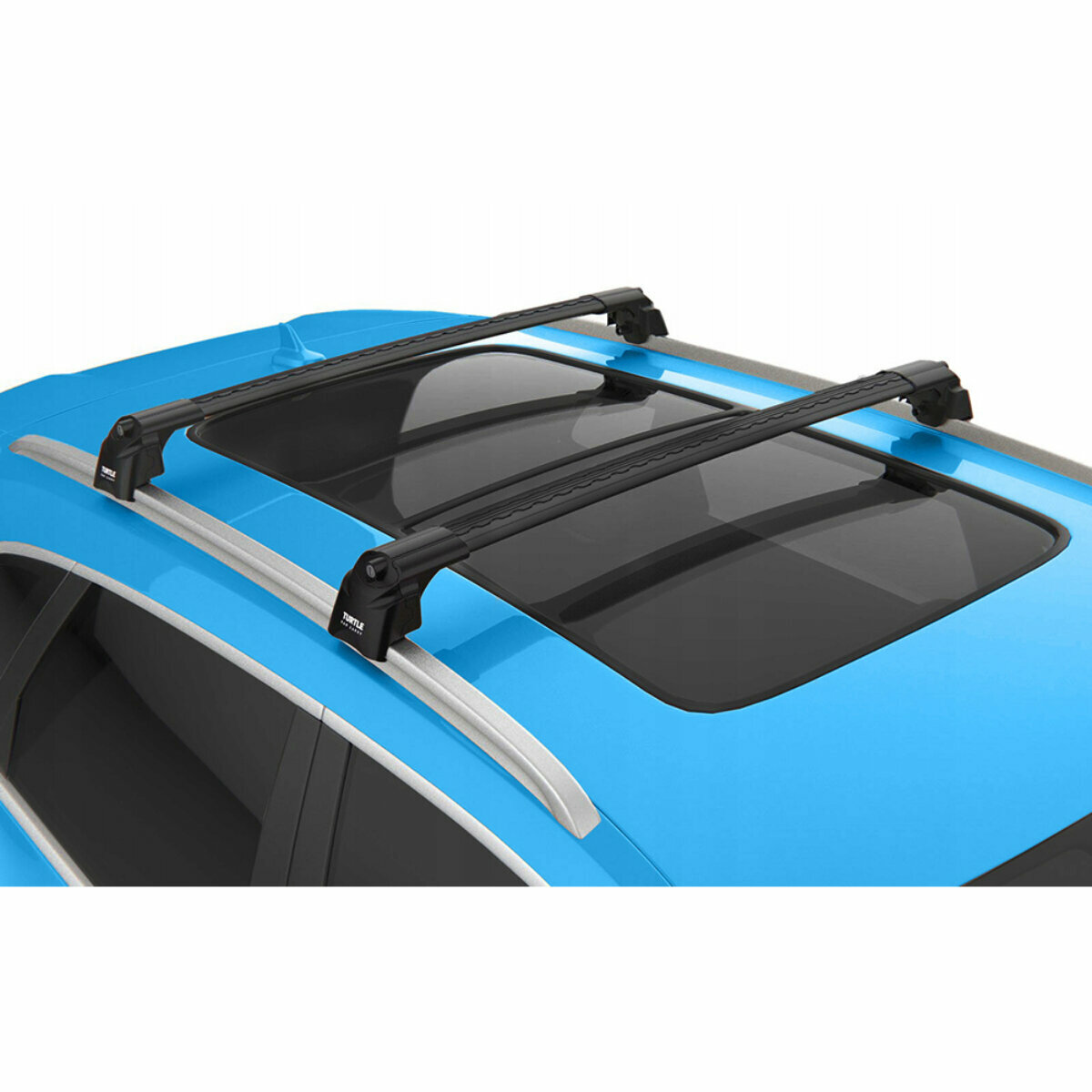 Багажник на крышу Фольксваген Тигуан 2016-2024 на рейлинги, черный, Turtle Air-2