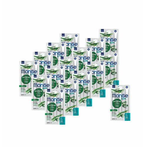 Лакомство Monge Gift Skin support для собак всех пород Мягкие палочки со свежим лососем алоэ вера и дрожжами для здоровой кожи 45 г х 16 шт 5186₽