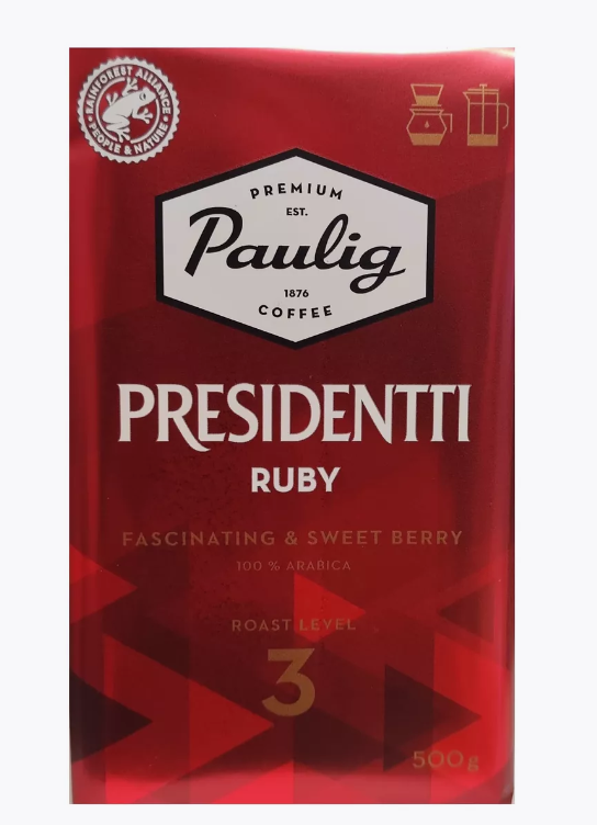 Кофе молотый Paulig Presidentti Ruby 500гр, Финляндия