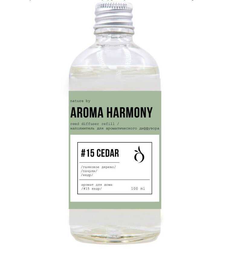 Наполнитель для диффузора Aroma Harmony "Cedar", №15, 100 мл