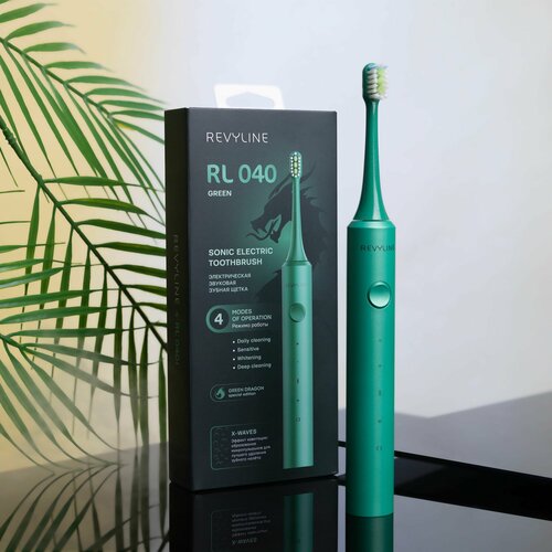 Звуковая электрическая зубная щетка Revyline RL 040 Green Dragon зелёная special color edition 4790₽