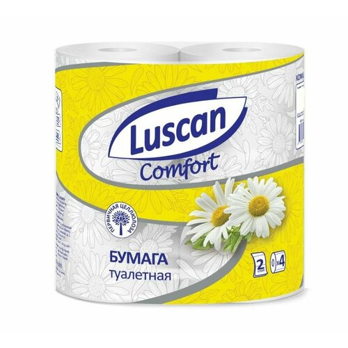 Luscan Туалетная бумага Comfort с ароматом ромашки, 2 сл, 4 рулона