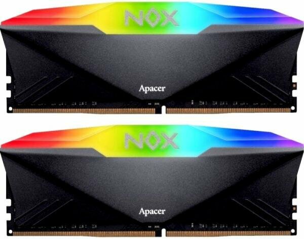 Оперативная память для компьютера 16Gb (2x8Gb) PC4-28800 3600MHz DDR4 DIMM Unbuffered CL18 Apacer NOX RGB AH4U16G36C25YNBAA-2