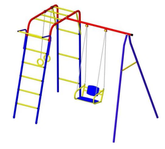 Игровой комплекс Romana ДСК "Пионер-дачный" Юла + качели цепные со спинкой