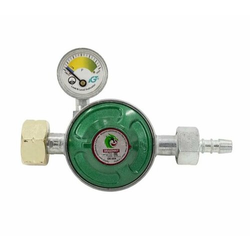 Регулятор давления сжиженного газа DK-004 c пред клапаном и с манометром DRAGONKIT 1450₽