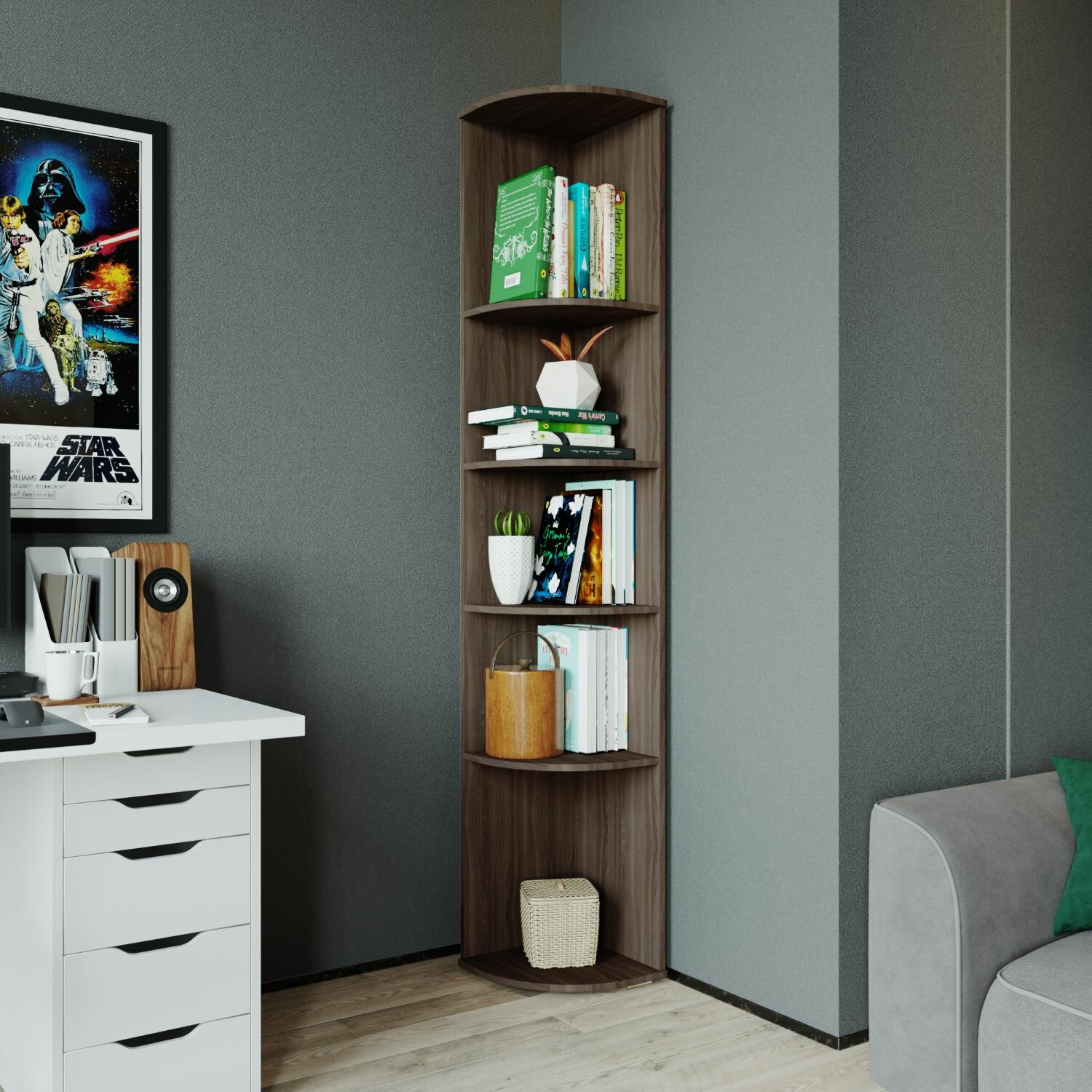 фото Сегмент угловой Ника, Ясень шимо тёмный